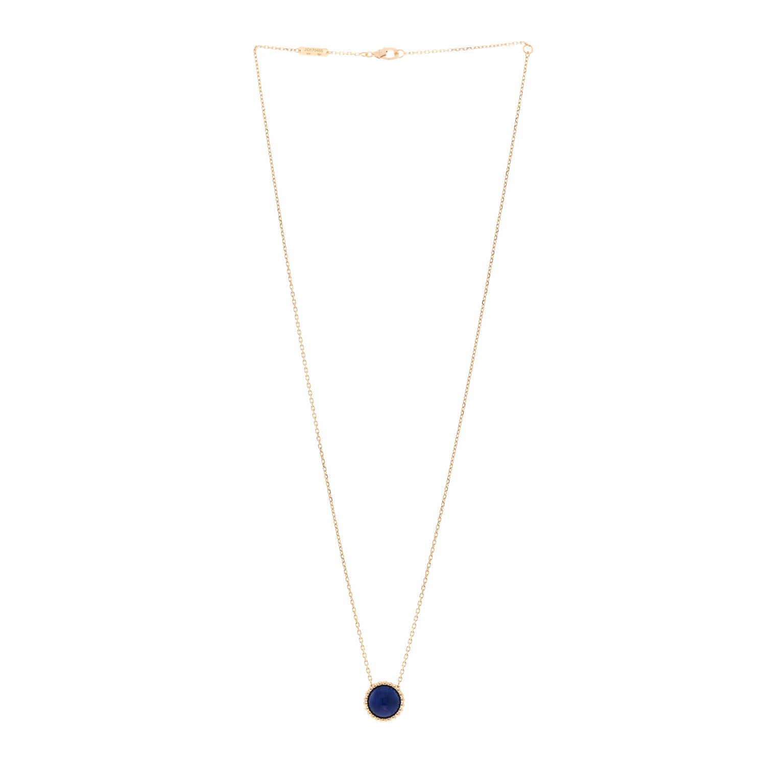 Van Cleef & Arpels 18K Yellow Gold Lapis Lazuli Perlee Couleurs Pendant Necklace 3 of 5