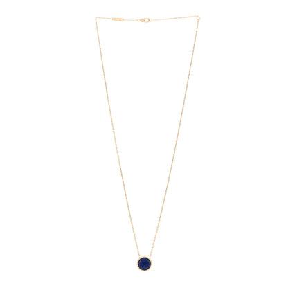 Van Cleef & Arpels 18K Yellow Gold Lapis Lazuli Perlee Couleurs Pendant Necklace 3 of 5