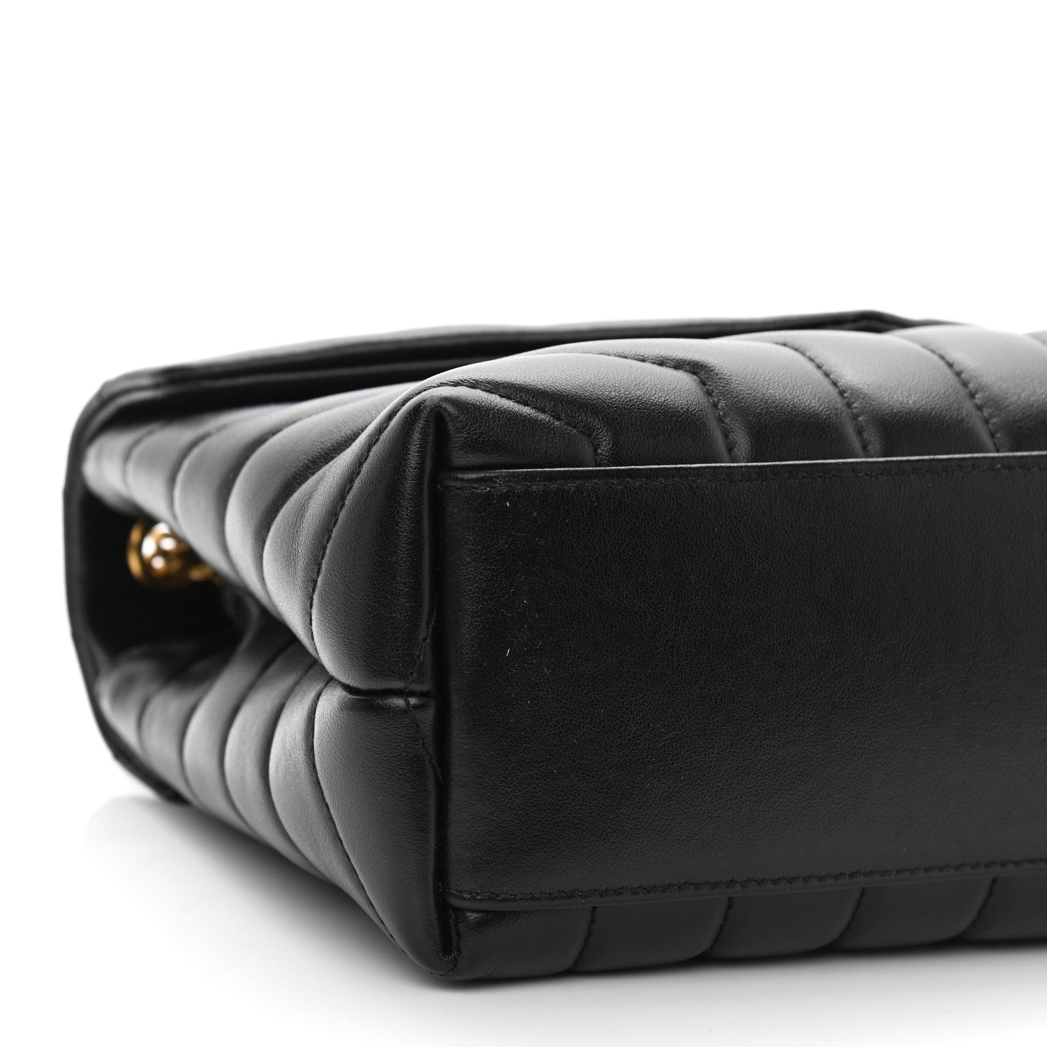 Saint Laurent Calfskin Y Quilted Monogram Small Loulou Chain Satchel Black 9 of 10