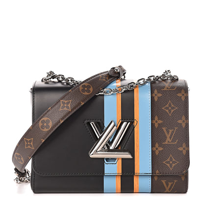 Louis Vuitton Calfskin Monogram Twist Shoulder Bag MM Blue 1 of 13
