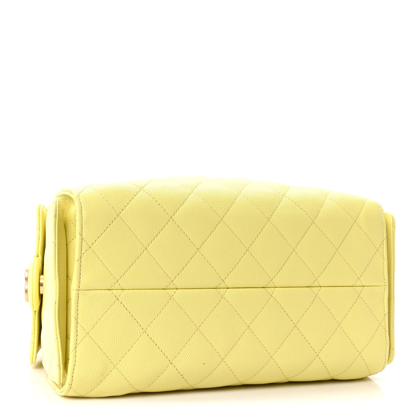 Caviar Quilted Small Chanel 25 Handbag Light Yellow