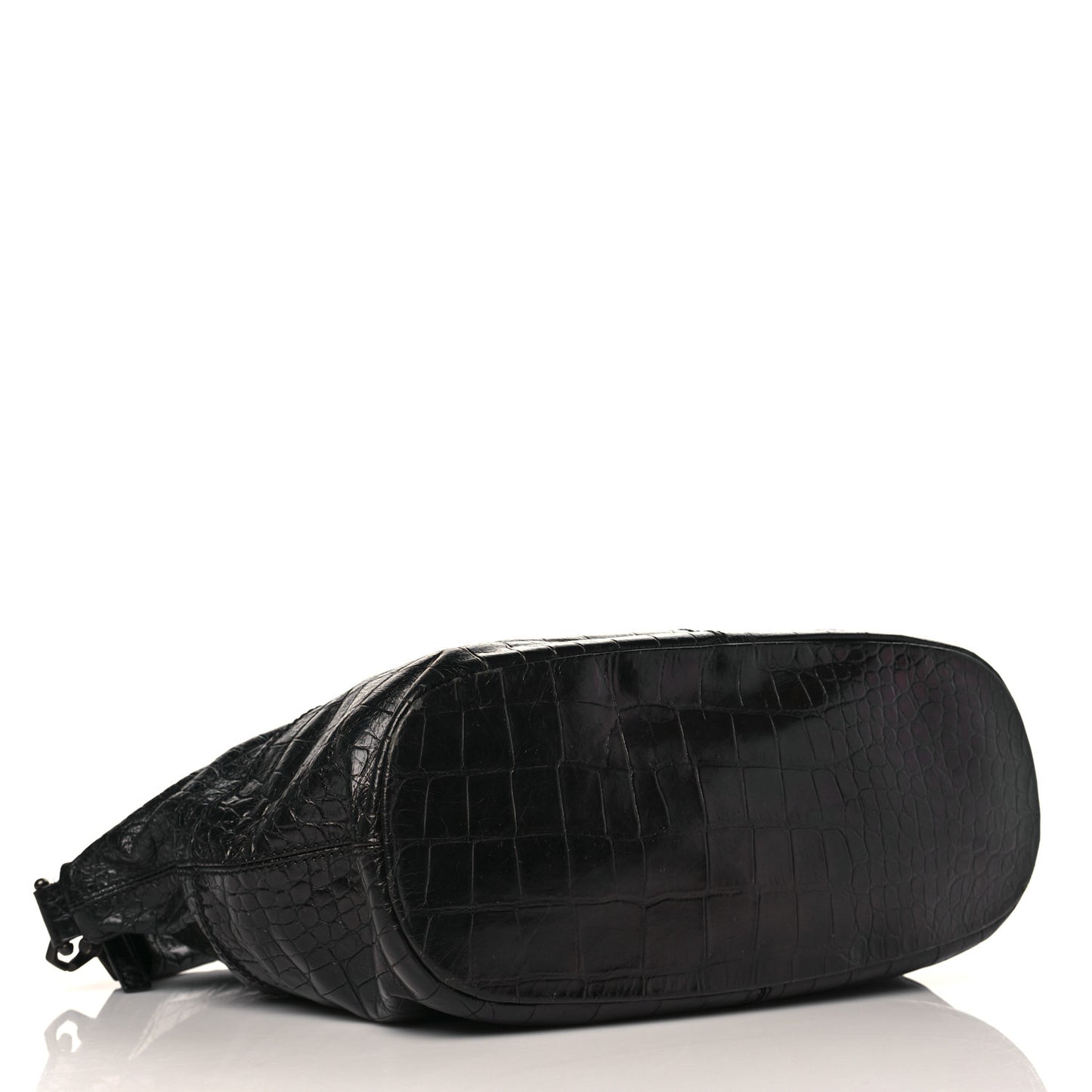 Calfskin Crocodile Embossed Medium Nightingale Black