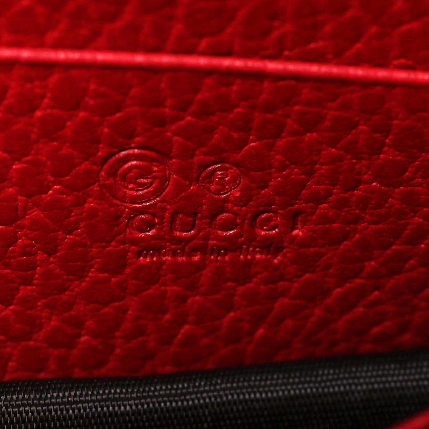 Dollar Calfskin Interlocking G Chain Wallet Red