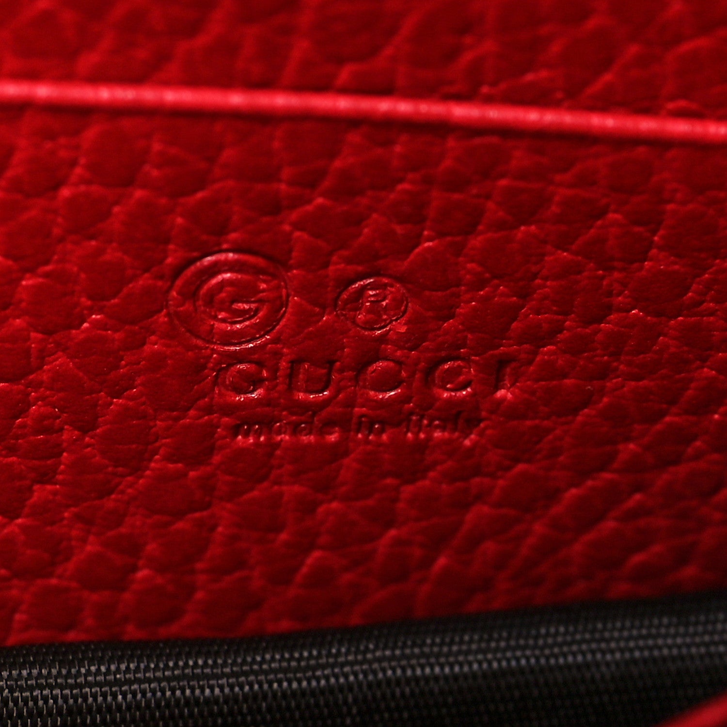 Gucci Dollar Calfskin Interlocking G Chain Wallet Red 6 of 10