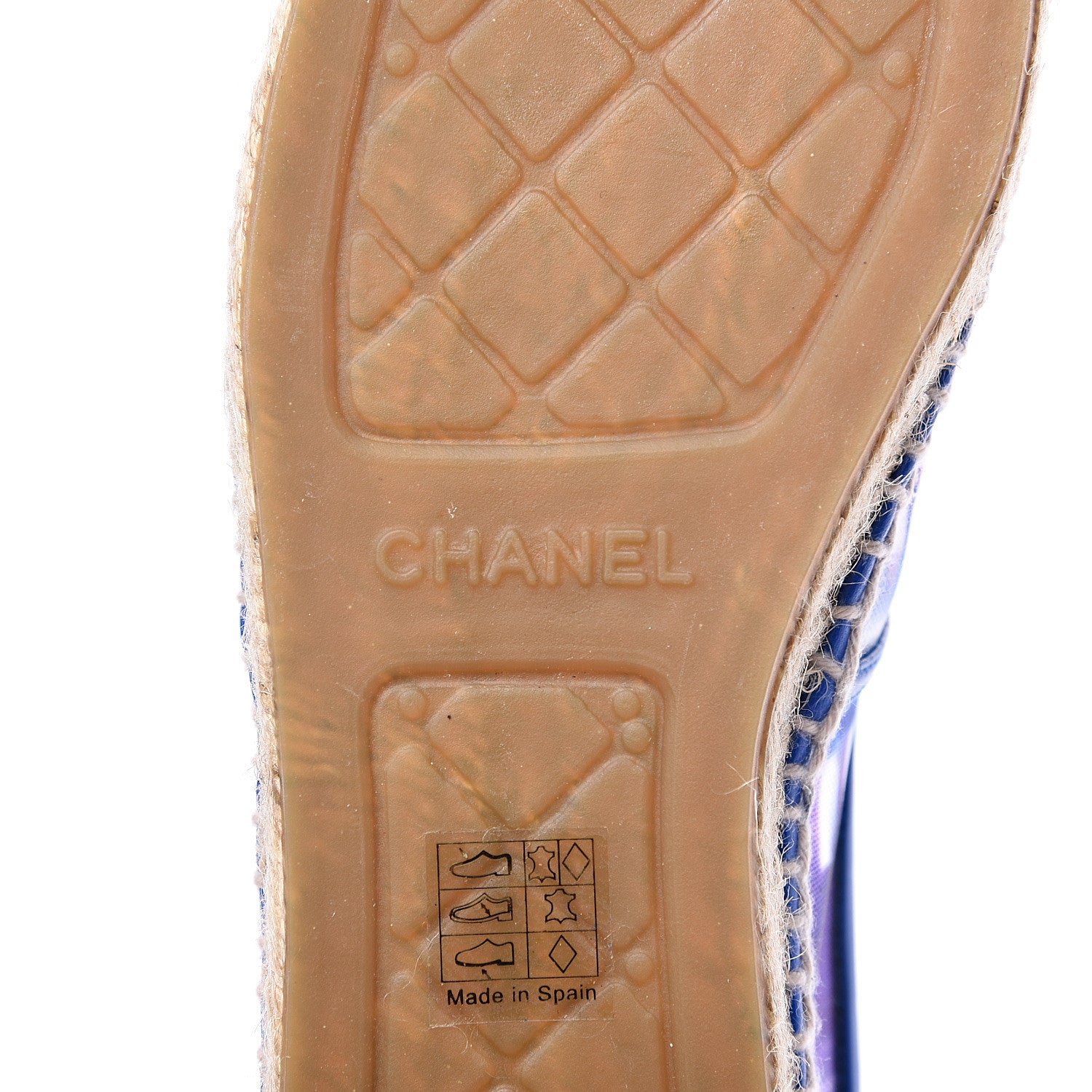 Chanel Mesh Lambskin Plaid Print CC Espadrilles 39 Blue White Red 6 of 9