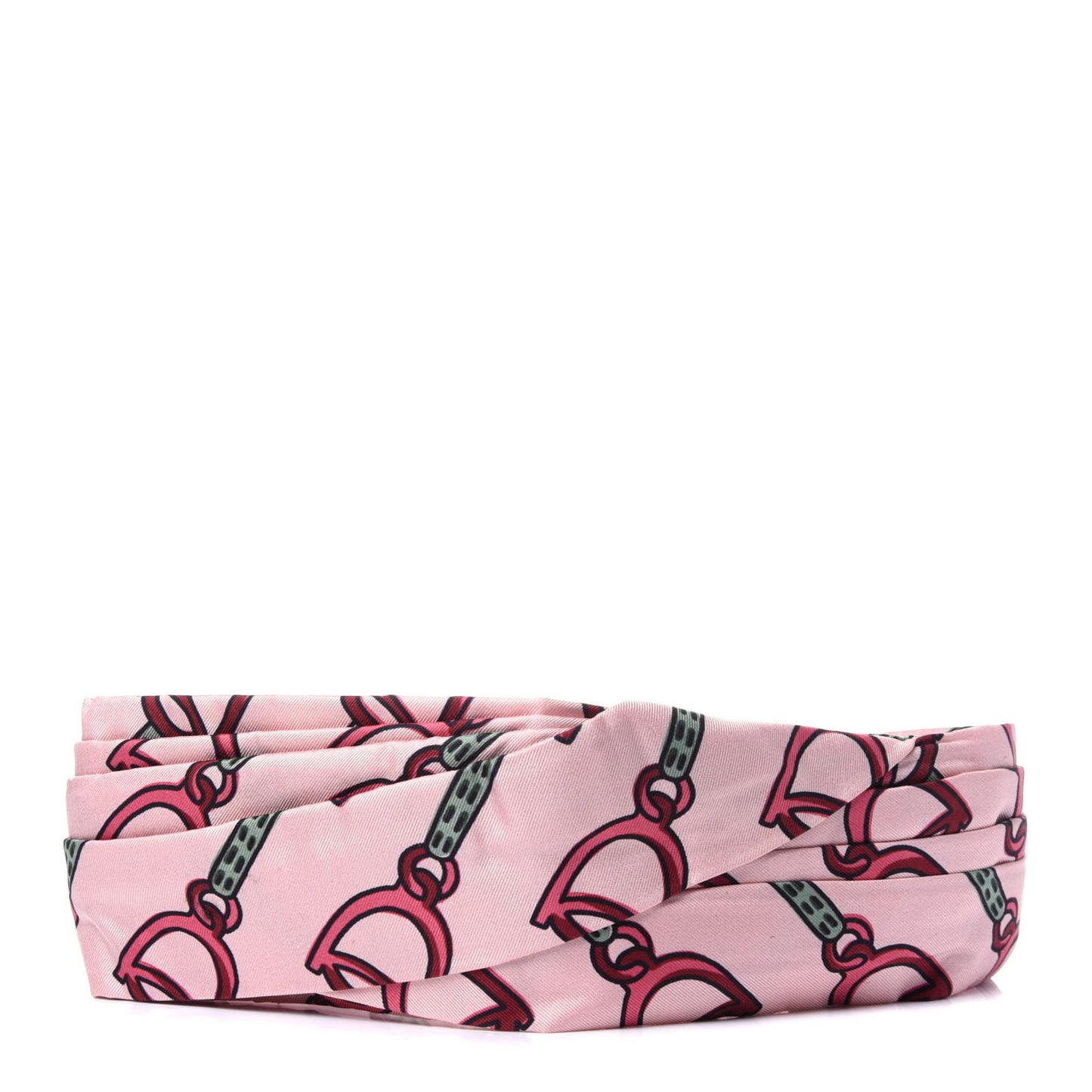 Silk Stirrup Print Headband M Pink