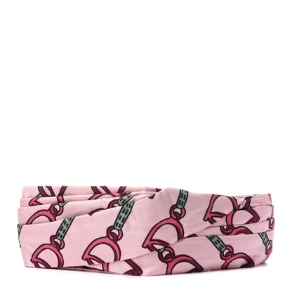 Gucci Silk Stirrup Print Headband M Pink 1 of 6