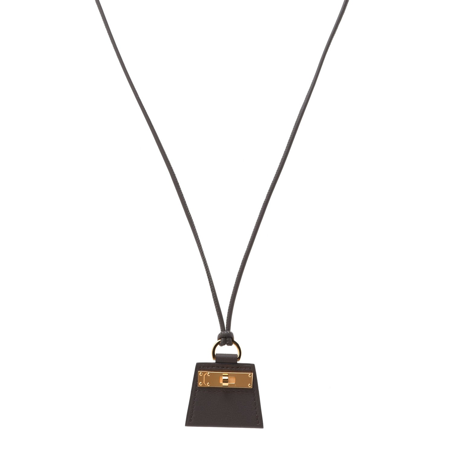 Hermes Swift Small Monpetitkelly Pendant Necklace Etain 1 of 8