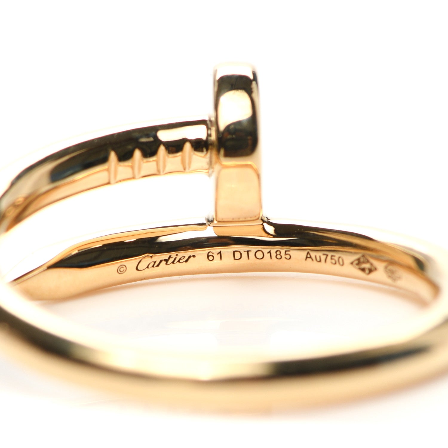 Cartier 18K Yellow Gold Juste Un Clou Ring 61 9.5 7 of 8