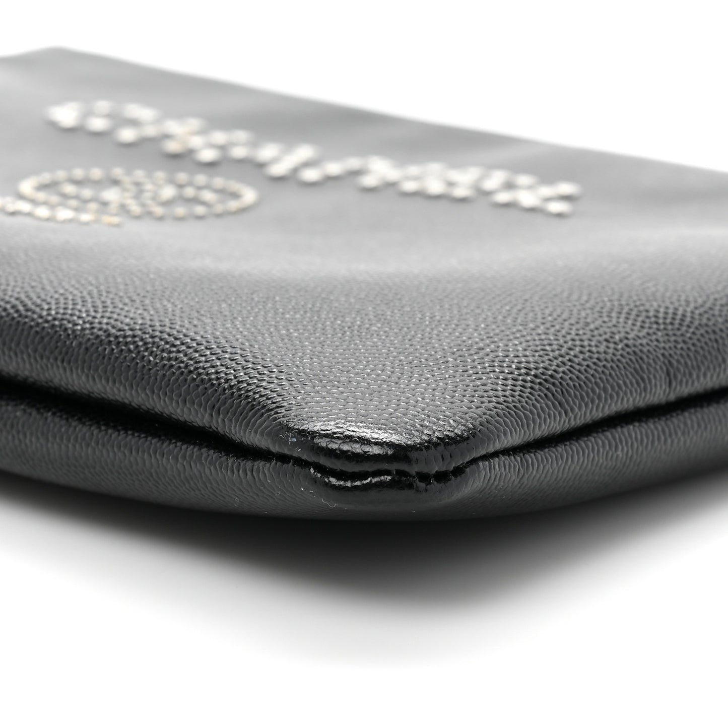 Caviar Studded Medium Deauville Pouch Black