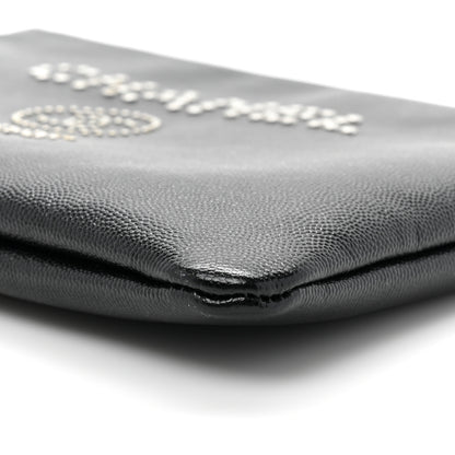 Chanel Caviar Studded Medium Deauville Pouch Black 7 of 9