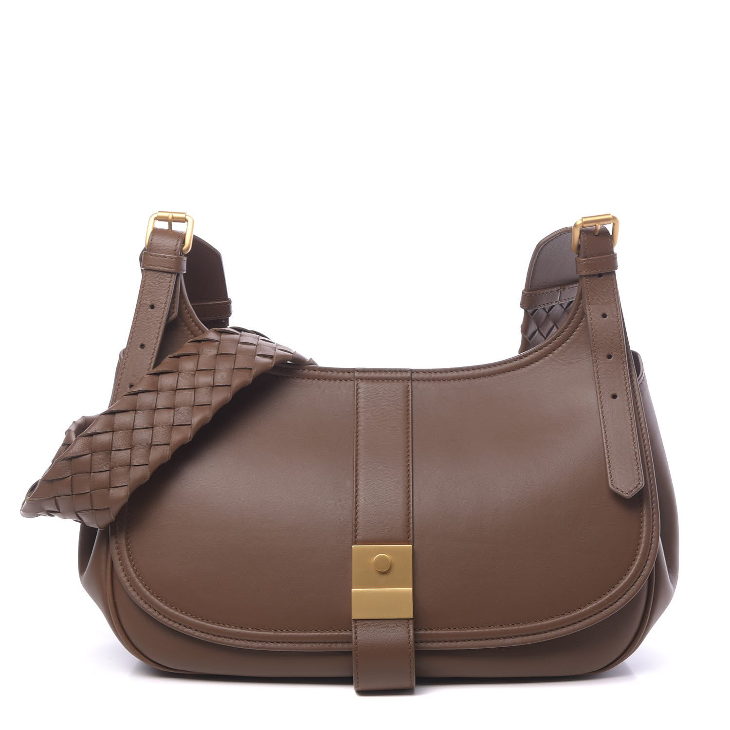Bottega Veneta Nappa Intrecciato Strap Shoulder Bag Brown 1 of 11
