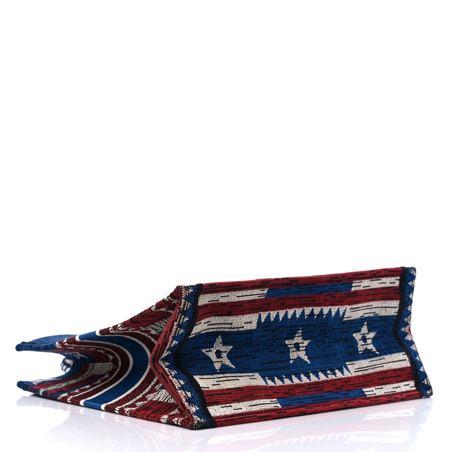 Canvas Embroidered Exclusive Union Jack Book Tote Blue Multicolor