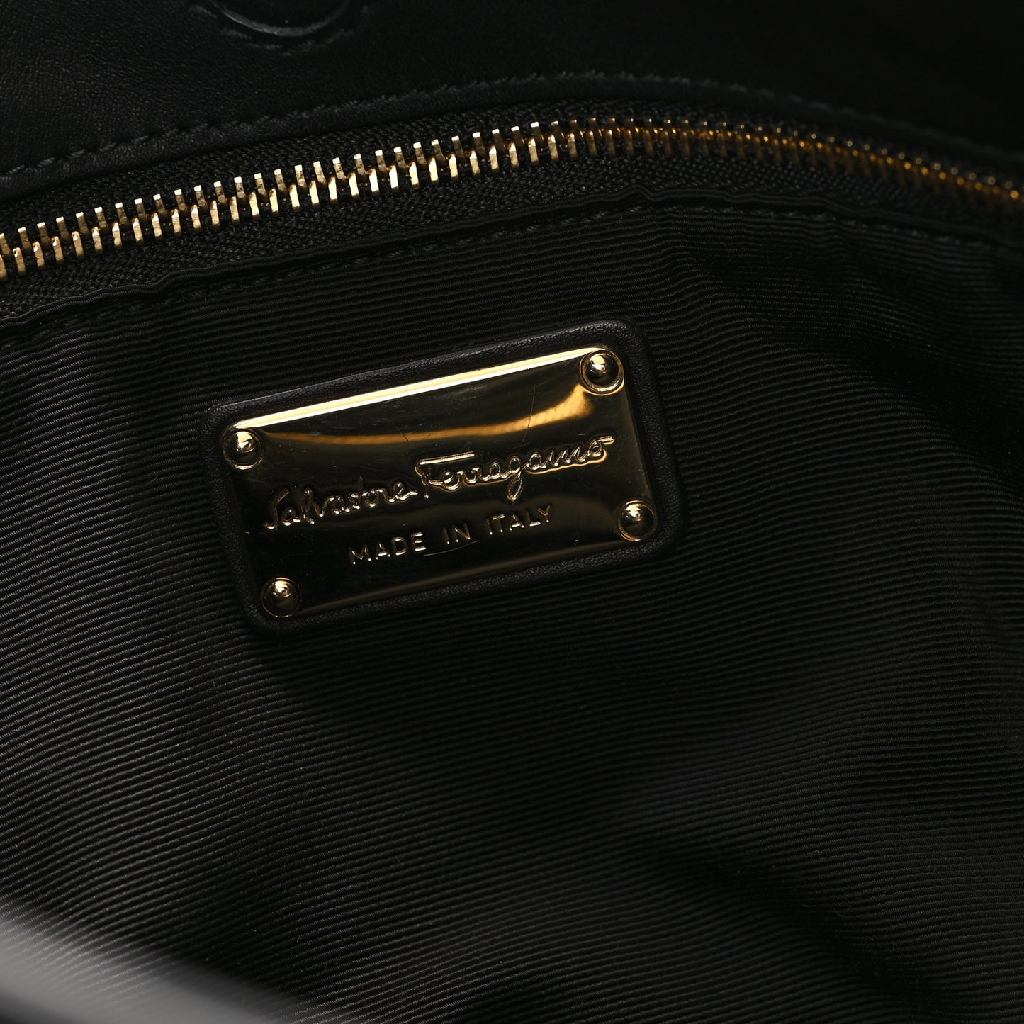 Calfskin Elle Gancini Chain Hobo Black