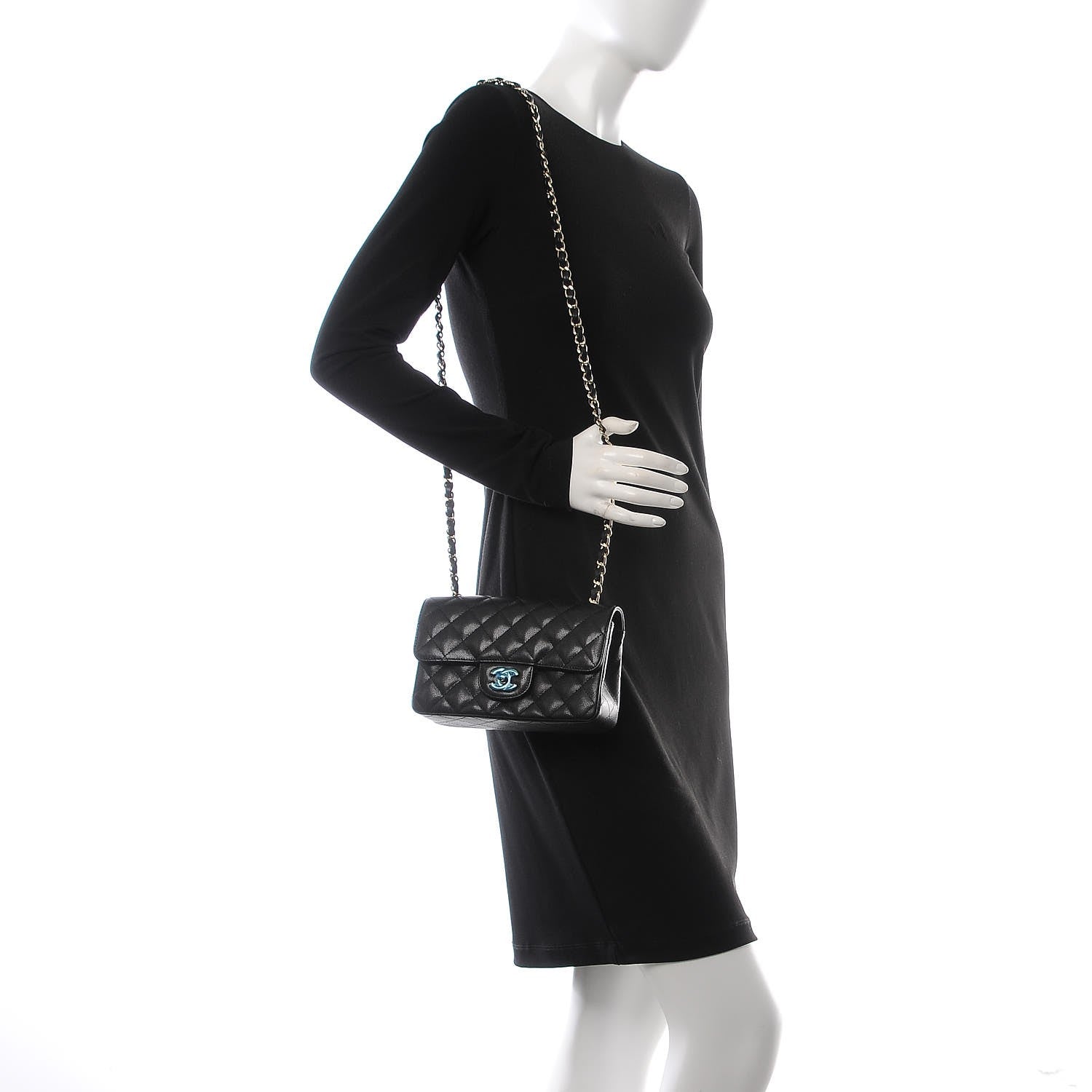 Chanel Caviar Quilted Mini Rectangular Flap Black 2 of 8