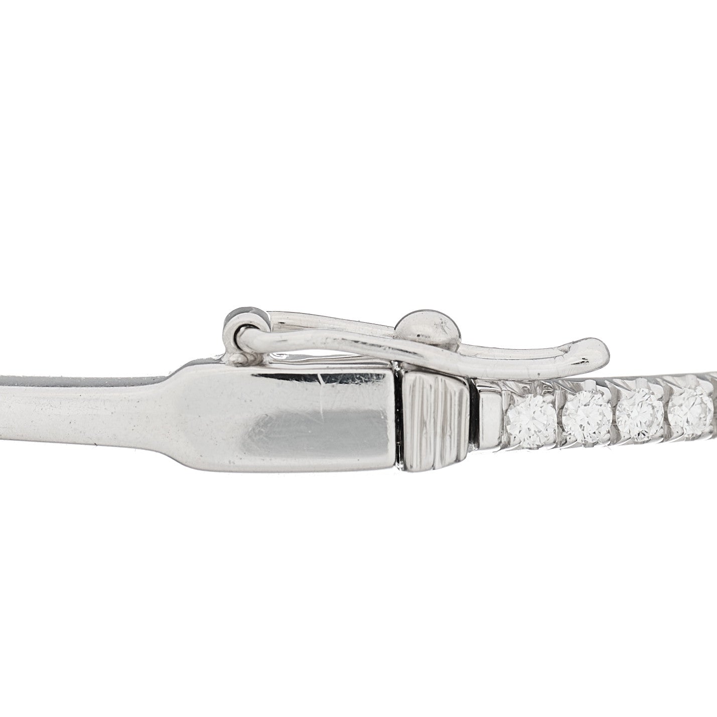 Tiffany 18K White Gold Diamond Metro Bangle Bracelet 4 of 4