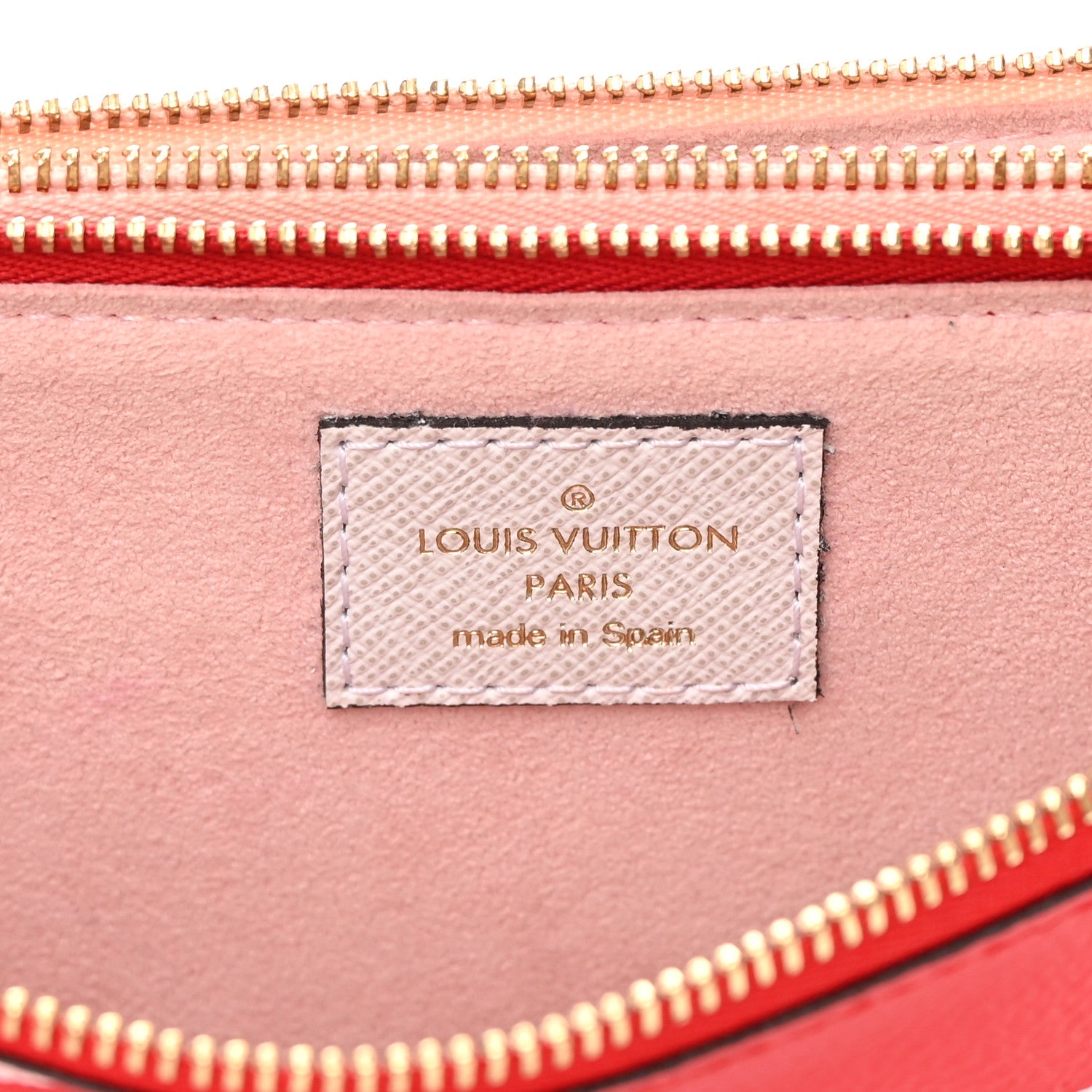 Louis Vuitton Monogram Giant Double Zip Pochette Rouge 7 of 14
