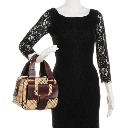 Burberry Haymarket Check Buckle Satchel Brown 2 of 7