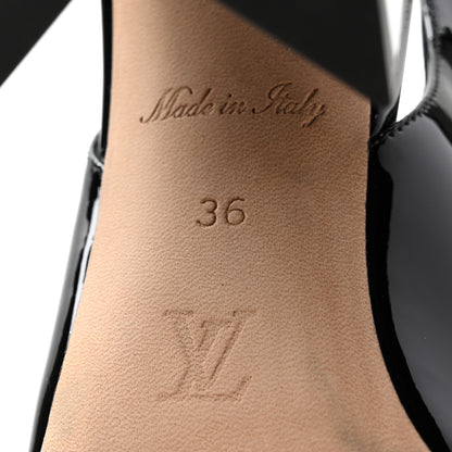 Louis Vuitton Patent Calfskin Shake Slingback Pumps 36 Black 7 of 8