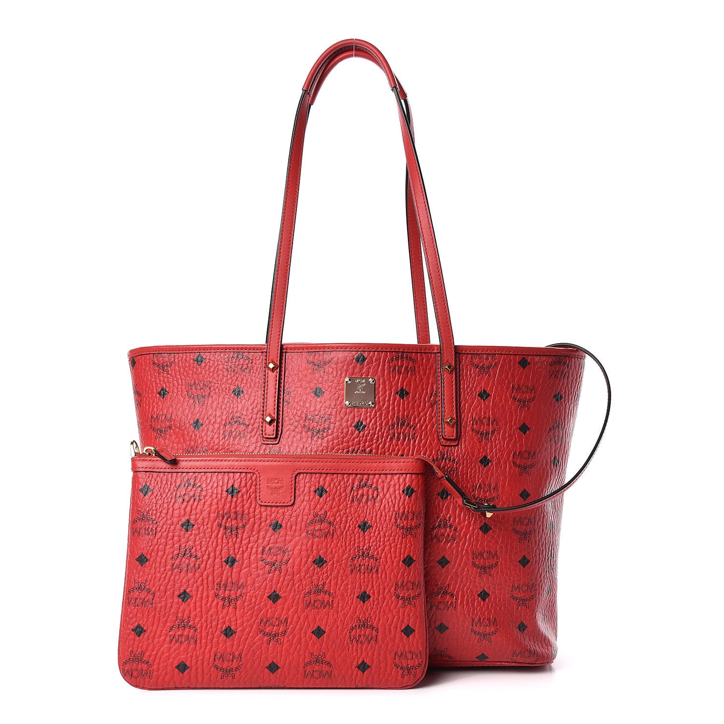 Visetos Medium Anya Shopper Tote Ruby Red