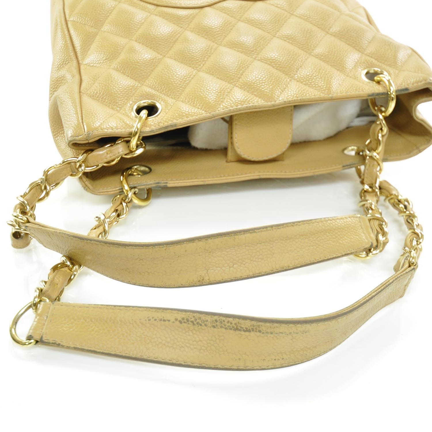 Chanel Caviar Petit Shopping Tote PST Beige 6 of 10