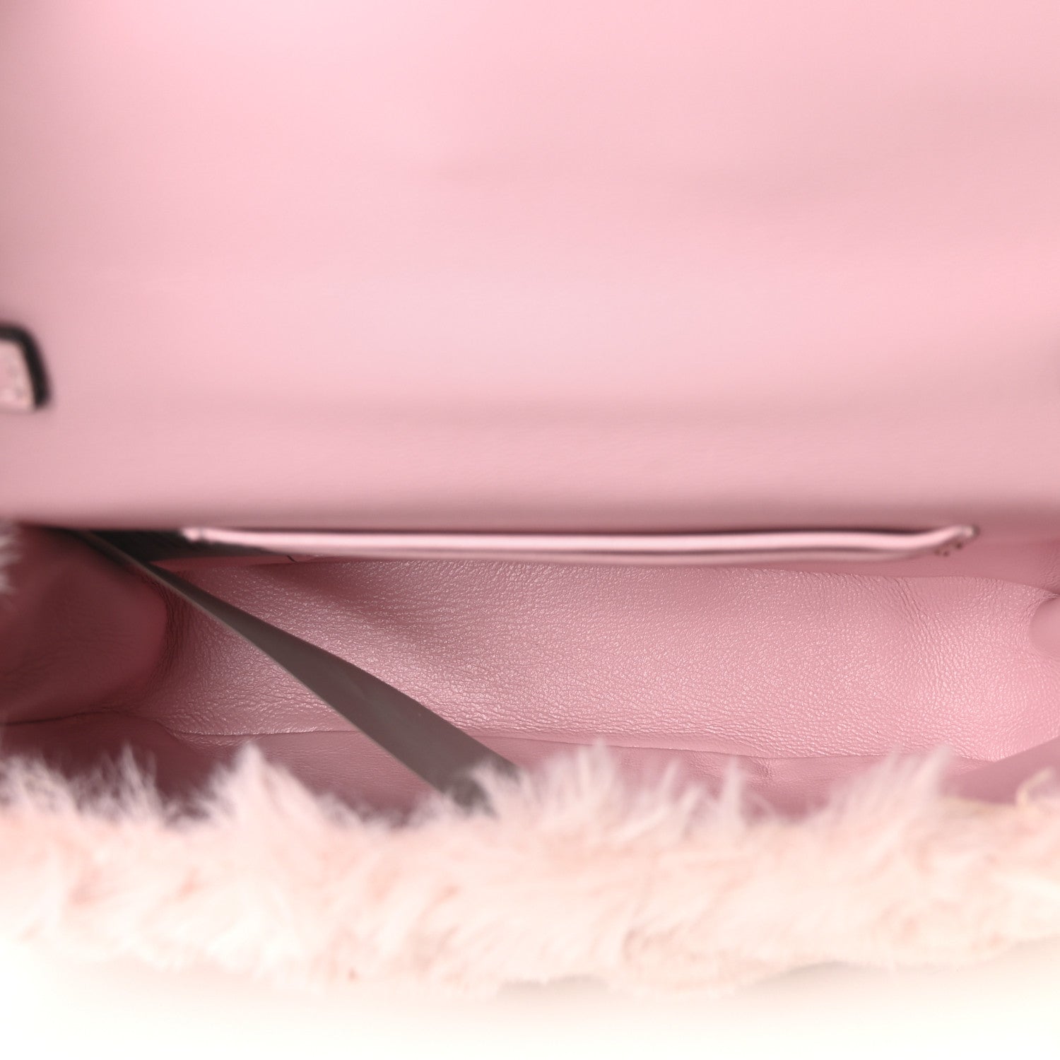 Versace Faux Fur Quilted Virtus V Mini Chain Flap Shoulder Bag English Rose 5 of 10