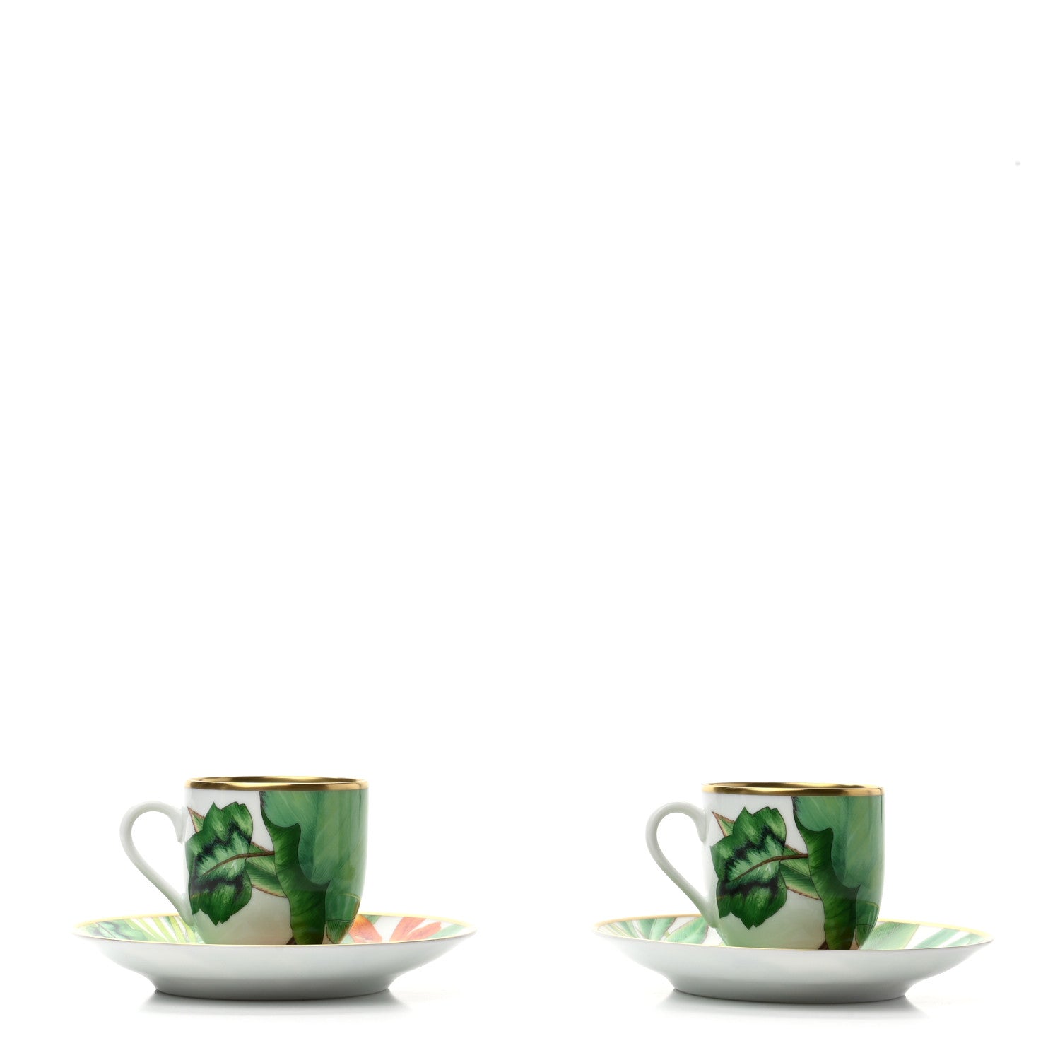 Hermes Porcelain Passifolia Coffee Cup And Saucer Set Of 2 1 of 9
