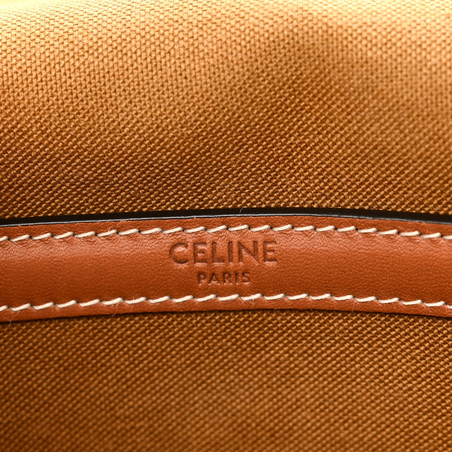 Celine Triomphe Canvas Medium Folco Bag Tan 6 of 9