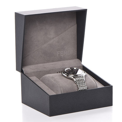 Fendi Stainless Steel Diamond Topaz 38mm Crazy Carats Rotating Gem Quartz Watch Black 9 of 9