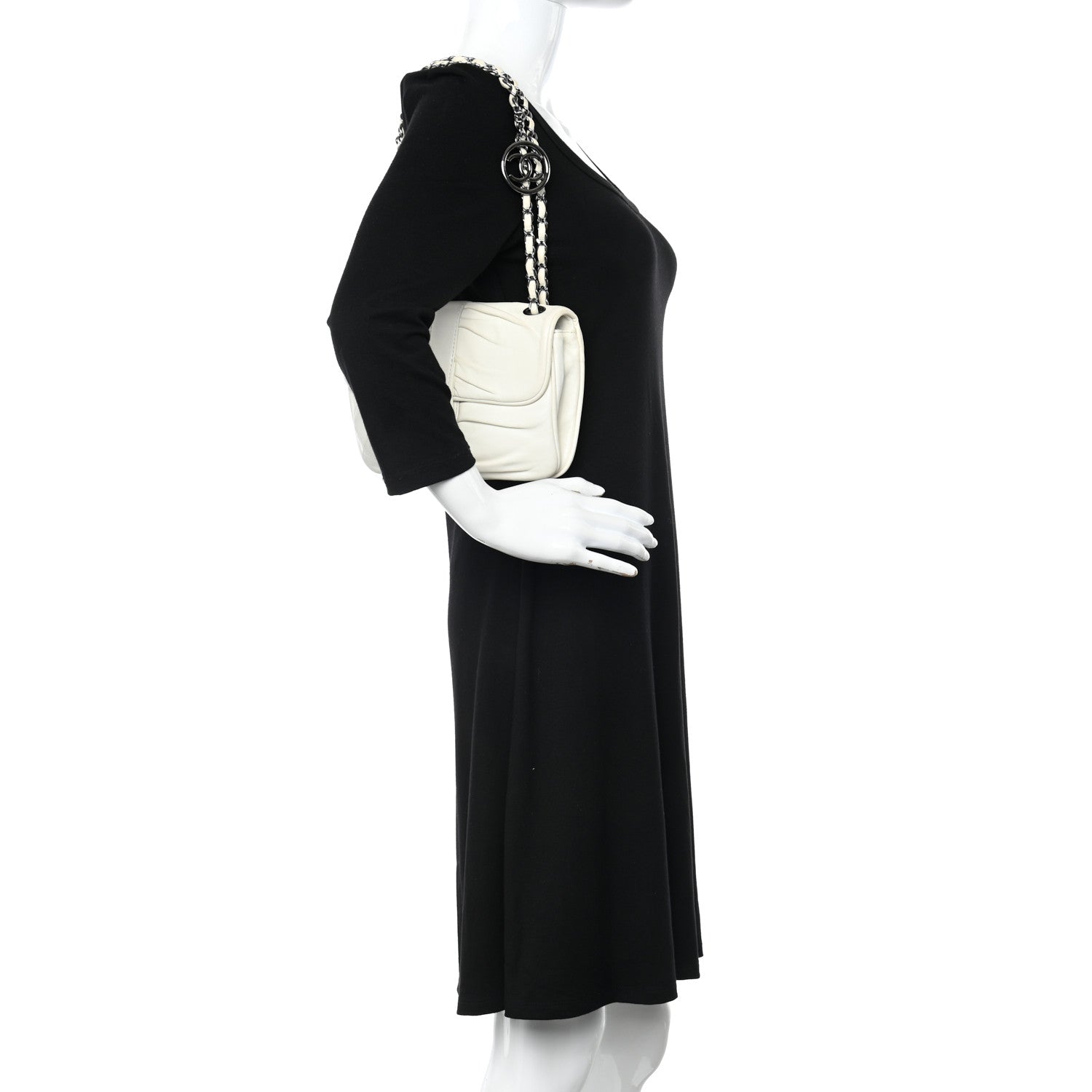Chanel Lambskin Quilted Pile Ou Face Flap White 2 of 10