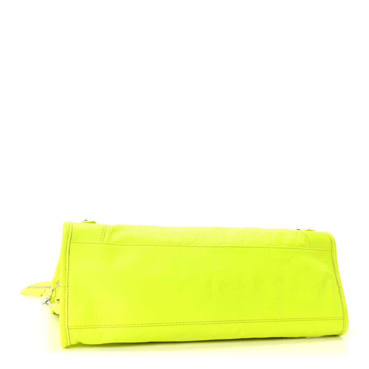 Agneau Classic Silver Hardware City Jaune Fluo