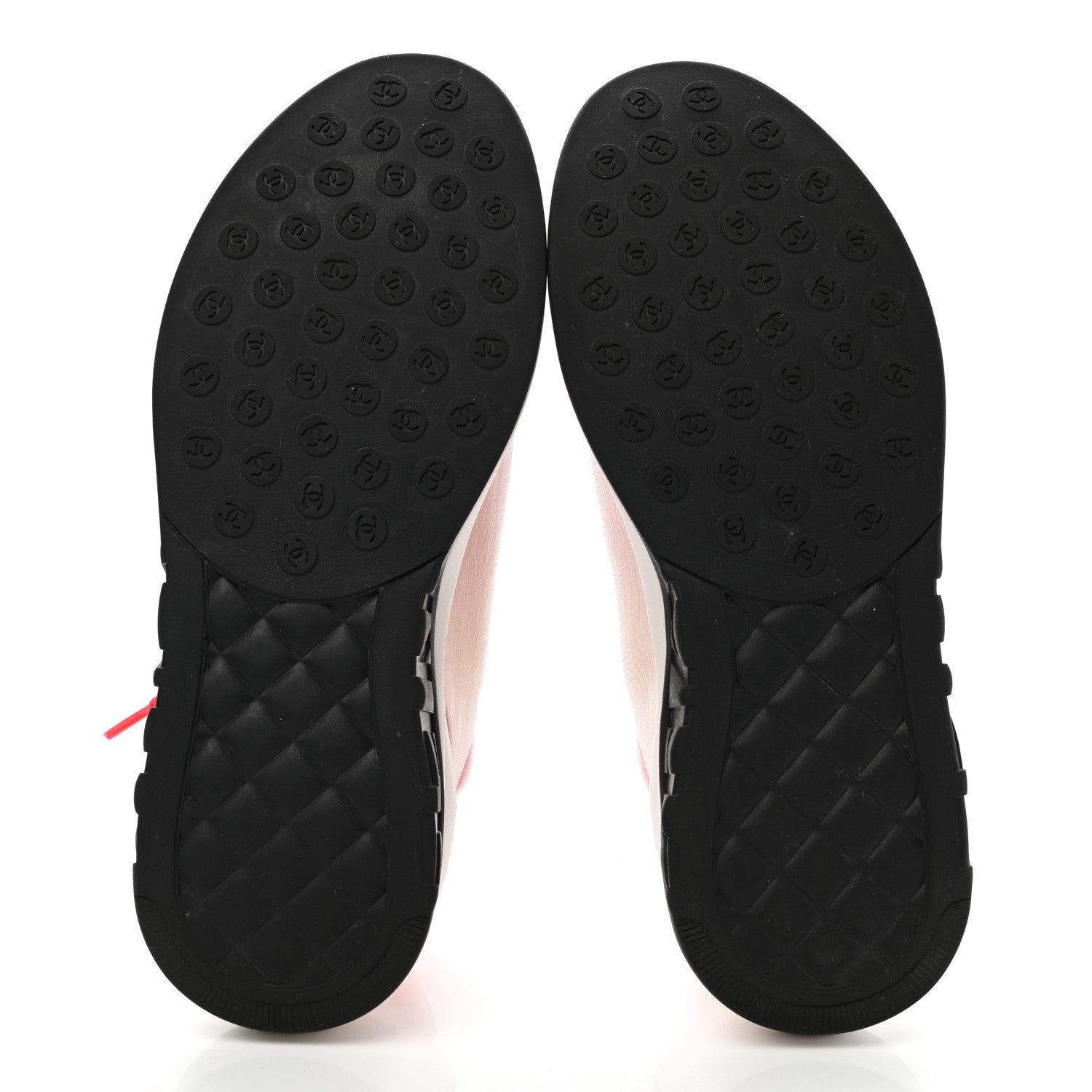 Chanel Lycra Fabric CC Sneakers 40 White Red 5 of 8