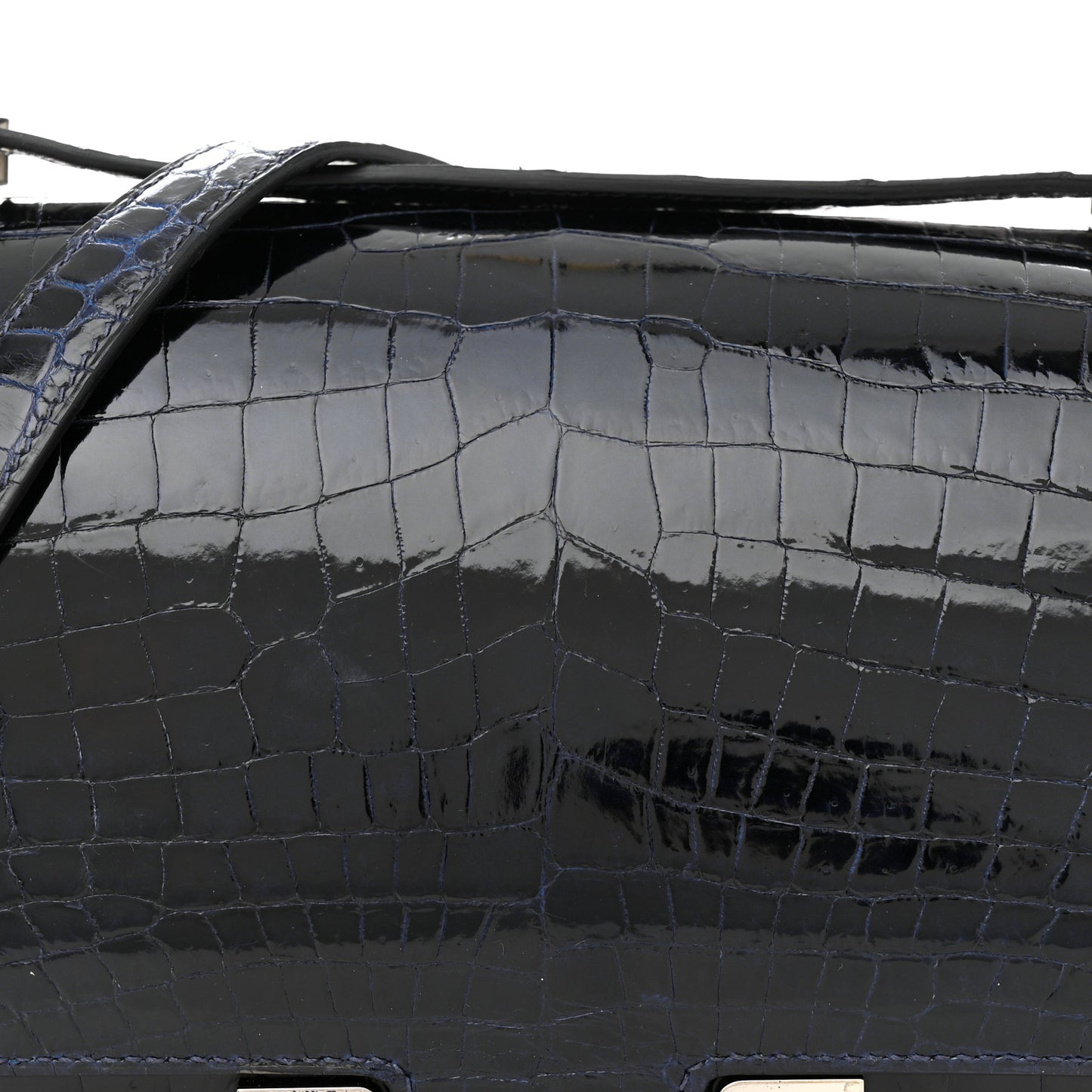 Shiny Niloticus Crocodile Constance 24 Bleu Marine