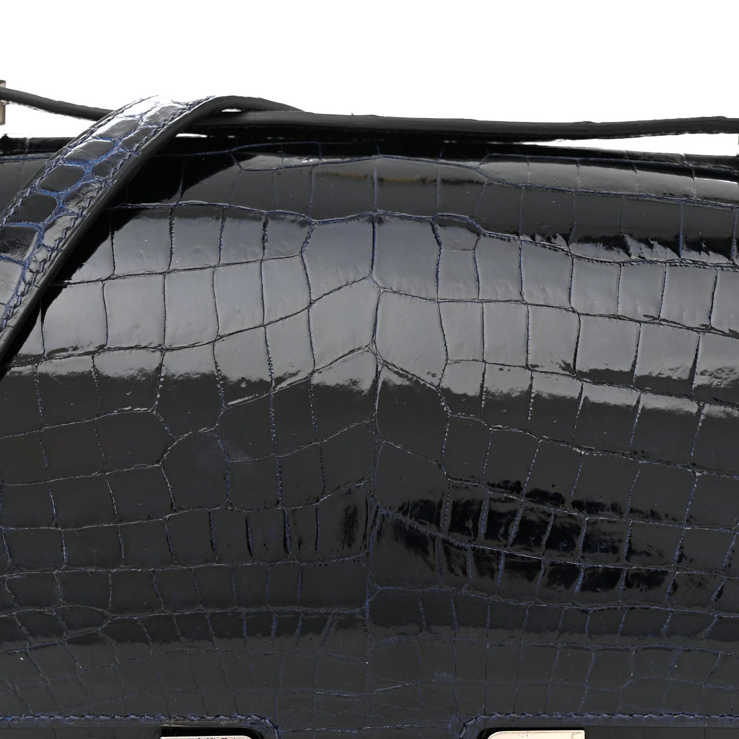 Hermes Shiny Niloticus Crocodile Constance 24 Bleu Marine 8 of 14