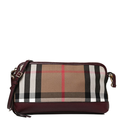 Burberry Derby House Check Abingdon Convertible Clutch Mahogany Red 1 of 14