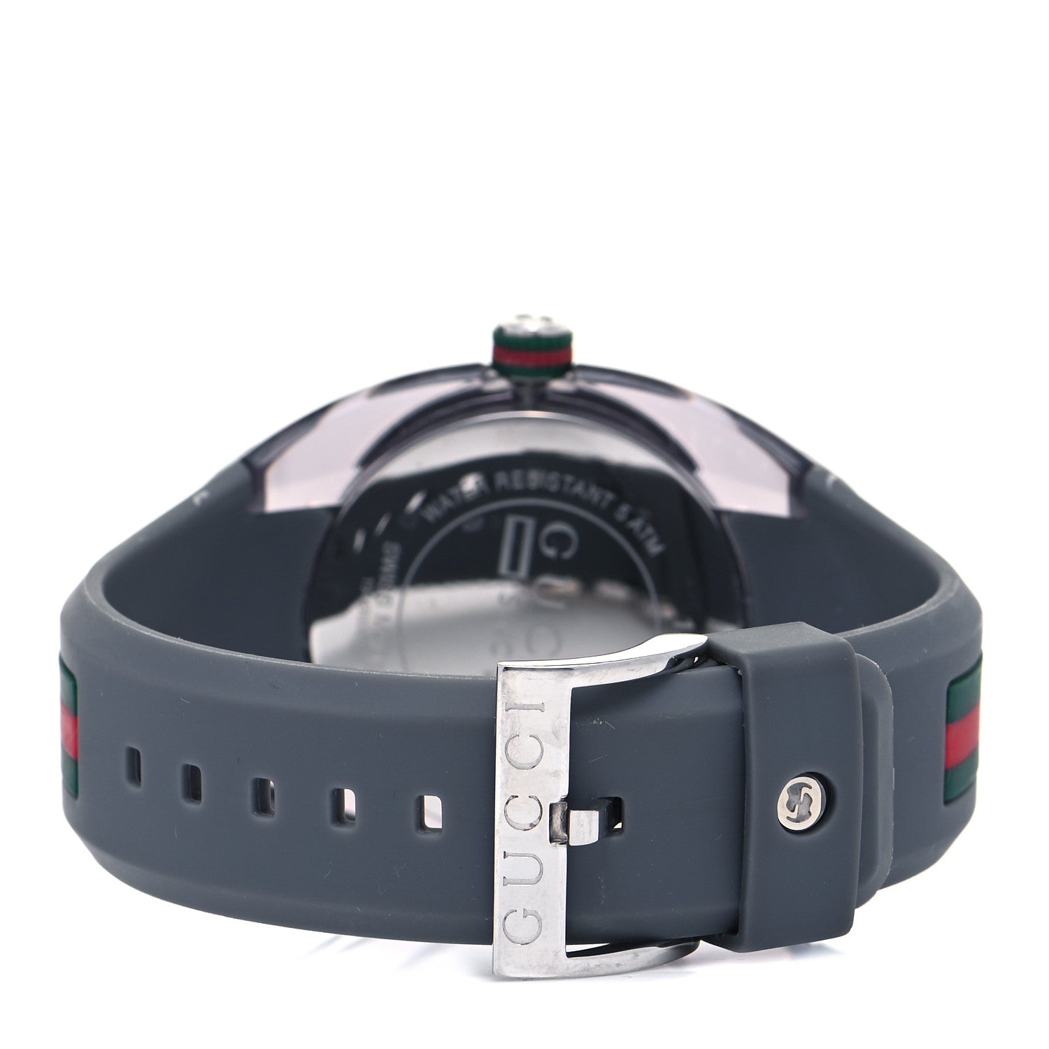 Gucci Stainless Steel Rubber 46mm Sync Web Quartz Watch Grey 3 of 6