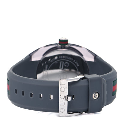 Gucci Stainless Steel Rubber 46mm Sync Web Quartz Watch Grey 3 of 6
