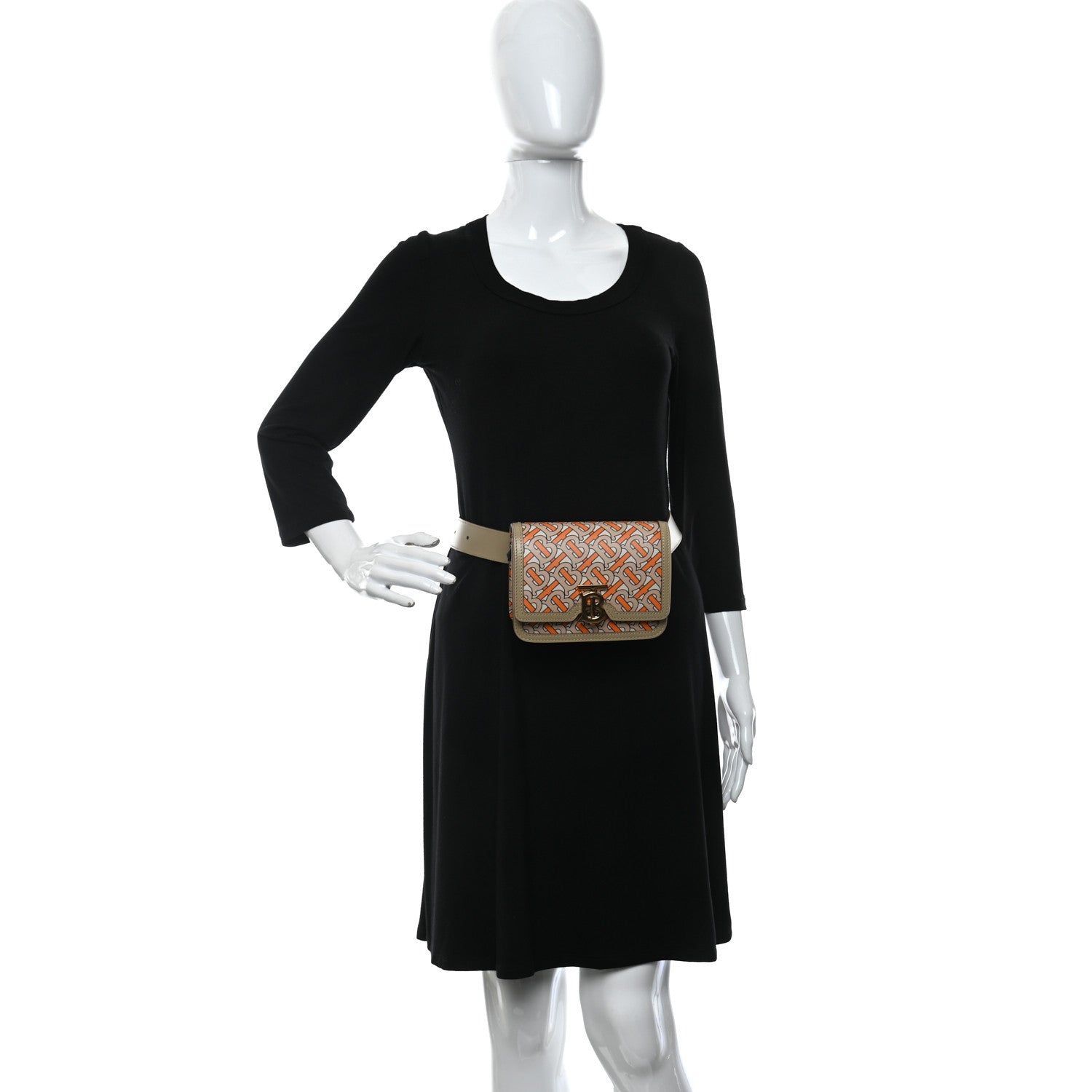 Burberry Calfskin Monogram TB Bum Bag Bright Orange 2 of 8