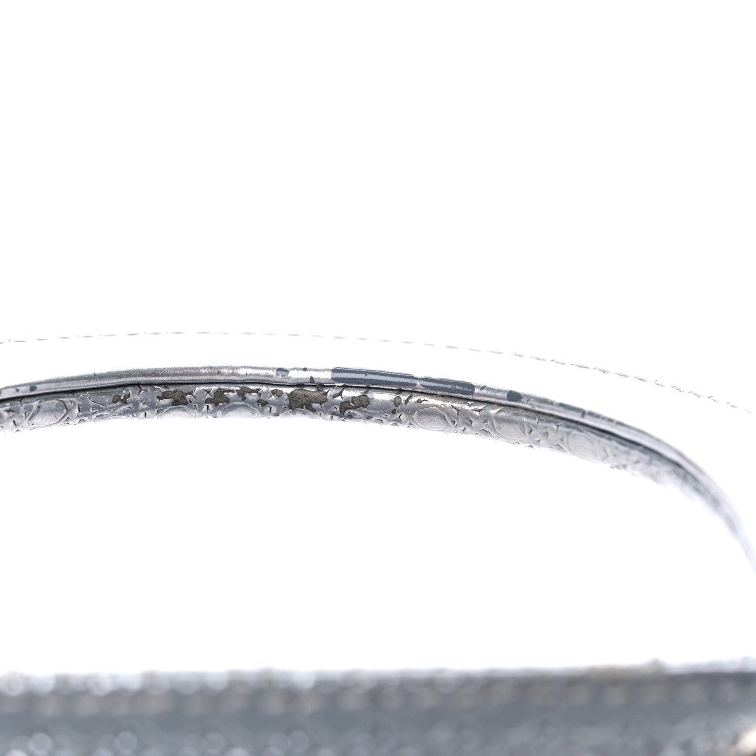 Christian Dior Metallic Patent Micro-Cannage Gradient Medium Lady Dior Silver Blue 16 of 17