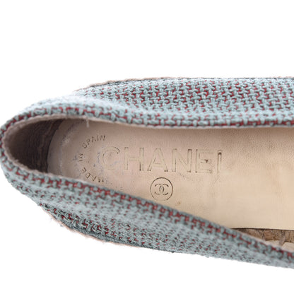 Chanel Toile Sequin CC Espadrilles 40 Green 7 of 9