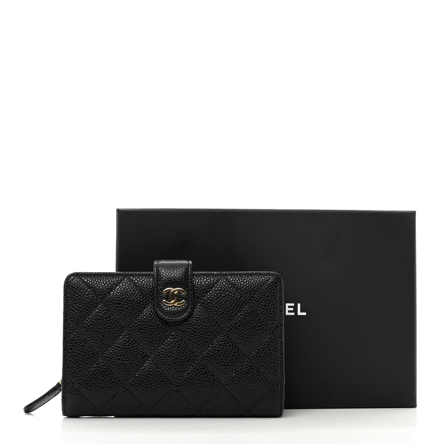Chanel Caviar Quilted CC French Wallet Black 9 of 9