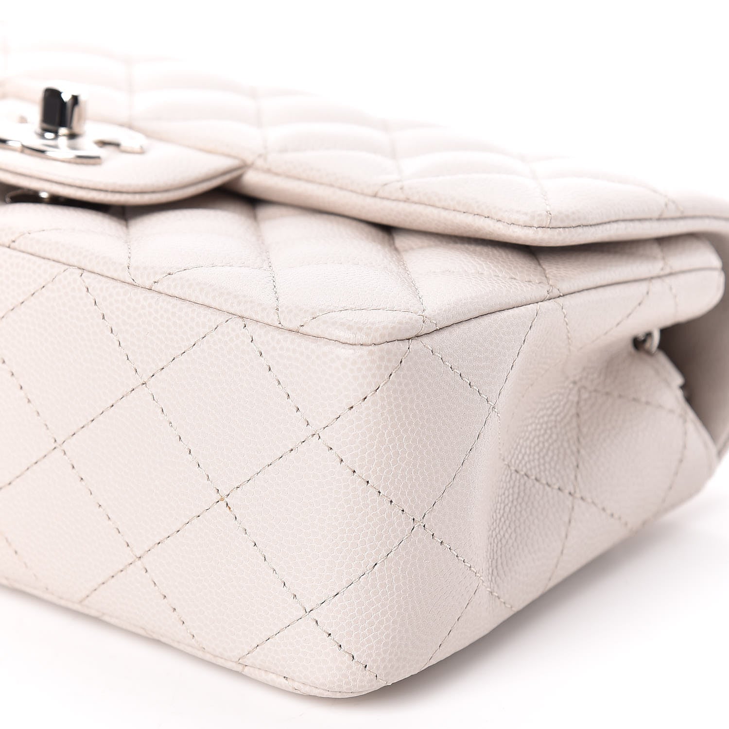 Chanel Caviar Quilted Mini Rectangular Flap White 9 of 10
