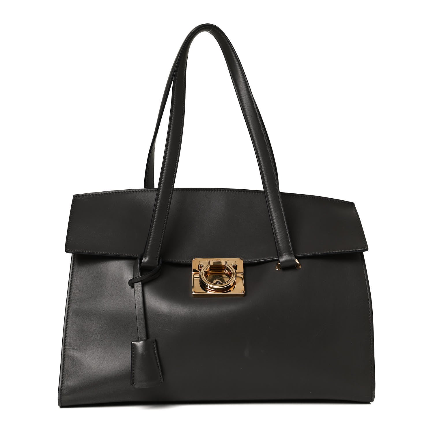 Salvatore Ferragamo Calfskin Mara Shoulder Bag Black 1 of 14