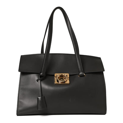 Salvatore Ferragamo Calfskin Mara Shoulder Bag Black 1 of 14