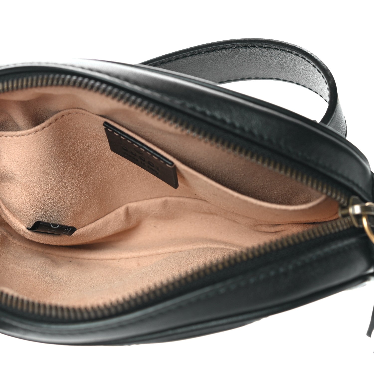 Gucci Calfskin Matelasse GG Marmont Belt Bag 85 34 Black 7 of 12