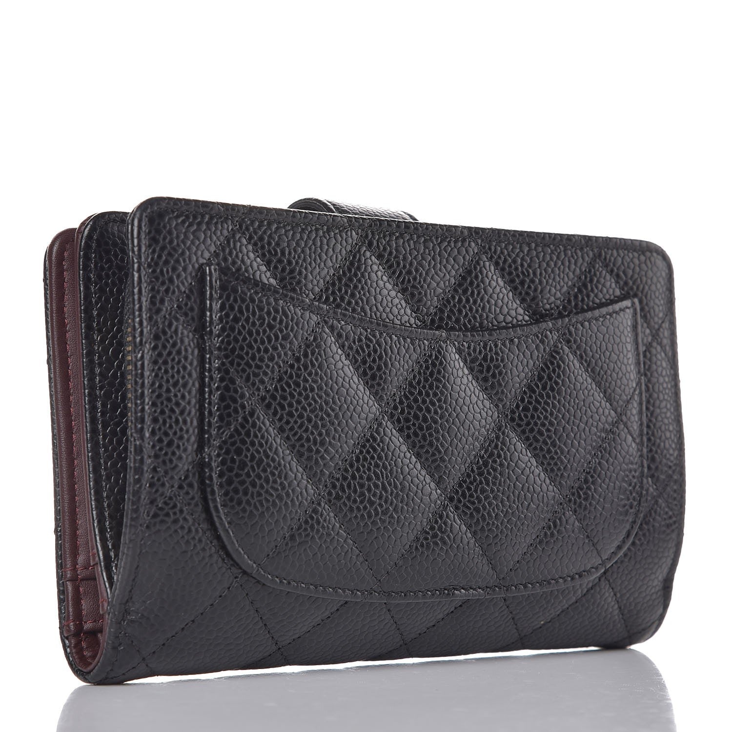 Chanel Caviar Quilted Zipped Pocket Wallet Black 3 of 9