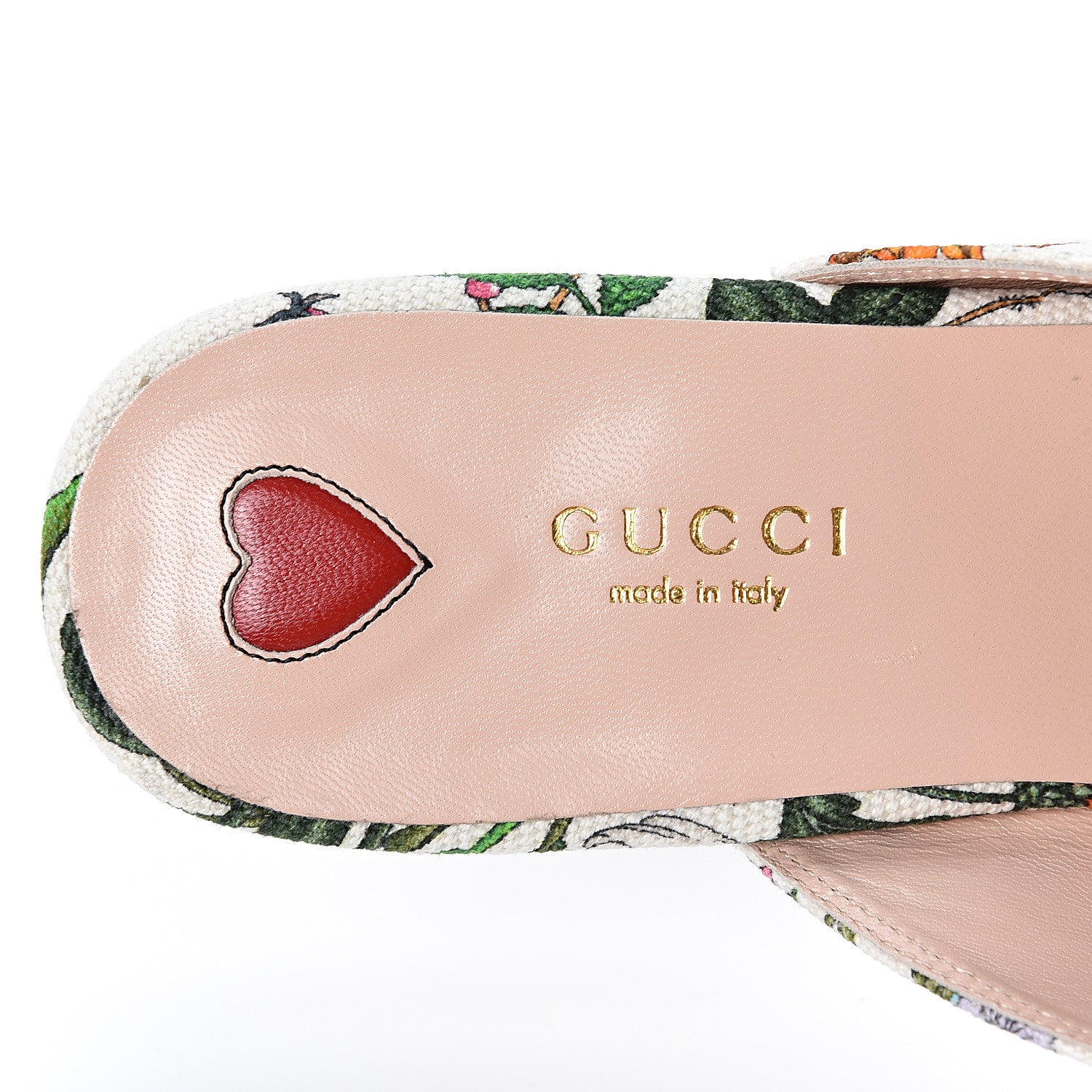 Gucci Canvas Flora Womens Princetown Slippers 39.5 White Multicolor 6 of 10