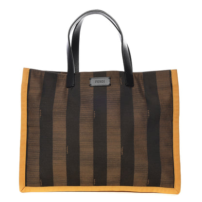 Fendi Canvas Pequin Small Shopping Tote Yellow 1 of 12
