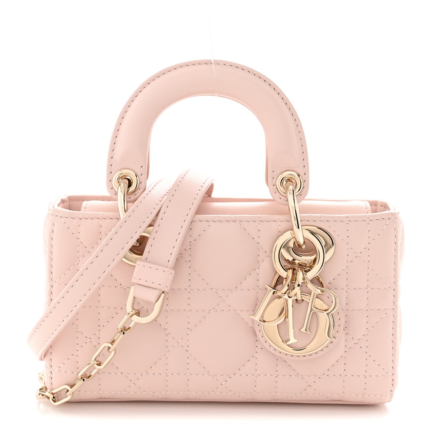 Lambskin Cannage Micro Lady D-Joy Powder Pink