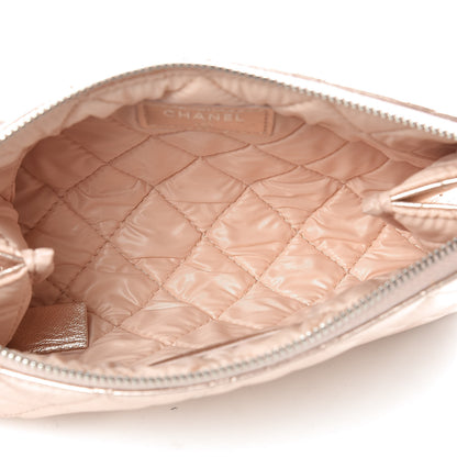 Chanel Metallic Lambskin Quilted Cosmetic Pouch Light Pink 5 of 10